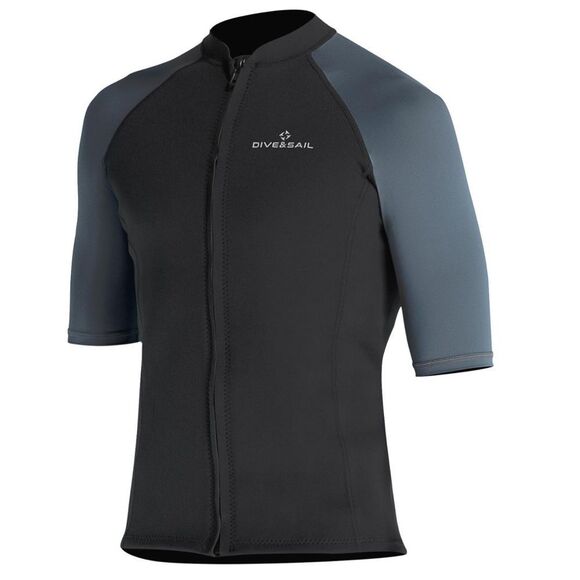 Dive & Sail Wetsuit Top Men Short Sleeve Front Zip 1.5mm Neoprene NWT - Picture 1 of 6